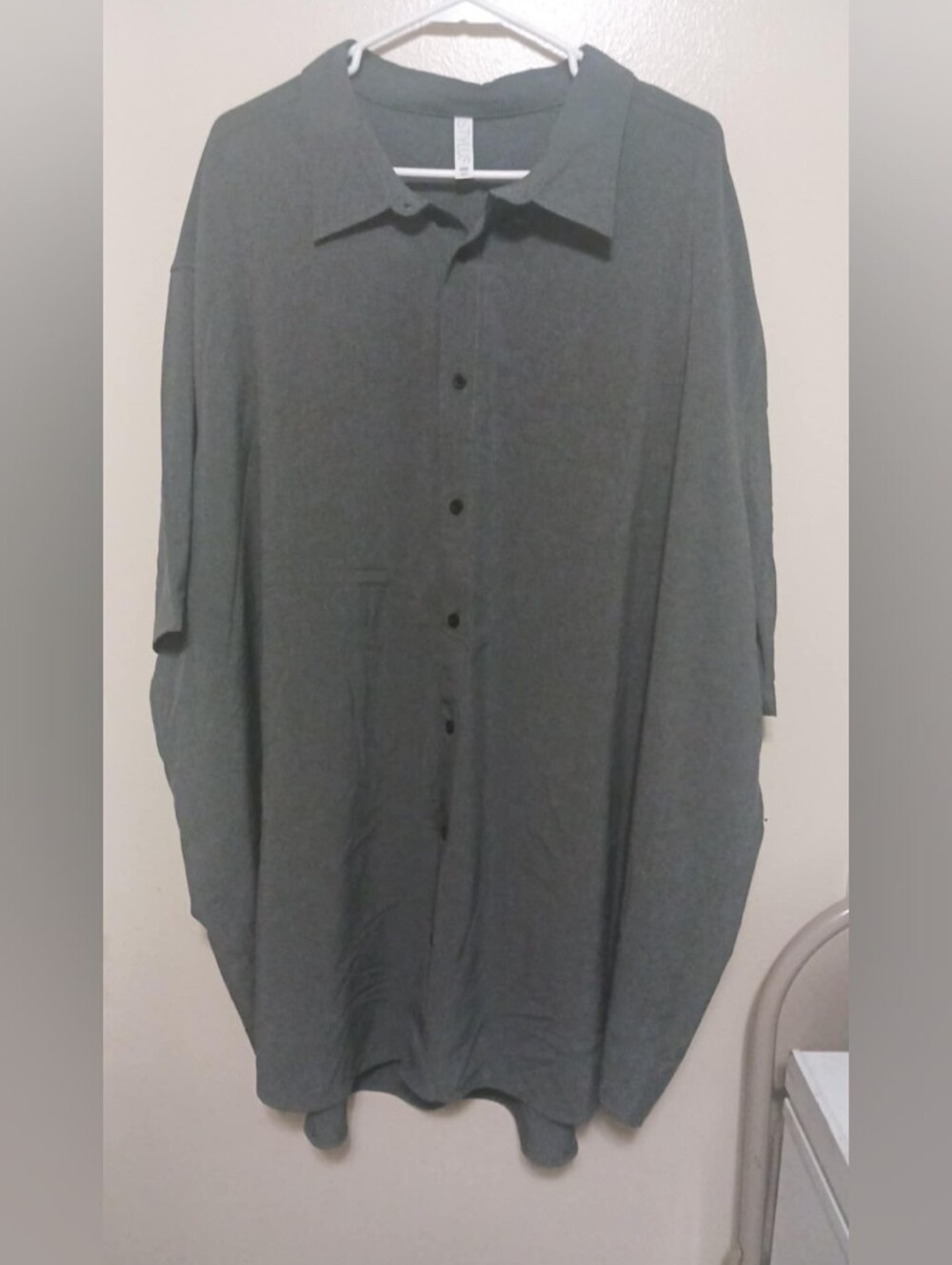 STYLUS Mens Lightweight Grey Button-Up Shirt 4xlt A-34